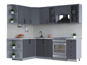 ГОТОВАЯ КУХНЯ ТРЕНД SOFT-TOUCH 1,7Х2,4 (ПЕПЕЛ/ ПЕПЕЛ)