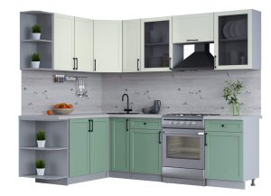 ГОТОВАЯ КУХНЯ ТРЕНД SOFT-TOUCH 1,7Х2,5 (БЕЛЫЙ/ МЯТА)