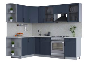 ГОТОВАЯ КУХНЯ ТРЕНД SOFT-TOUCH 1,7Х2,5 (ИНДИГО/ ИНДИГО)