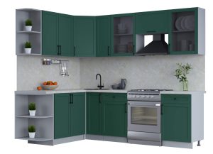 ГОТОВАЯ КУХНЯ ТРЕНД SOFT-TOUCH 1,7Х2,5 (ИЗУМРУД/ ИЗУМРУД)