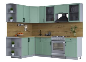 ГОТОВАЯ КУХНЯ ТРЕНД SOFT-TOUCH 1,7Х2,5 (МЯТА/ МЯТА)