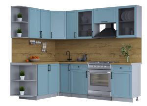 ГОТОВАЯ КУХНЯ ТРЕНД SOFT-TOUCH 1,7Х2,5 (ОКЕАН/ ОКЕАН)