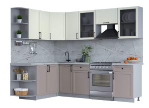 ГОТОВАЯ КУХНЯ ТРЕНД SOFT-TOUCH 1,7Х2,6 (БЕЛЫЙ/ ЛУНА)