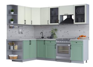 ГОТОВАЯ КУХНЯ ТРЕНД SOFT-TOUCH 1,7Х2,6 (БЕЛЫЙ/ МЯТА)