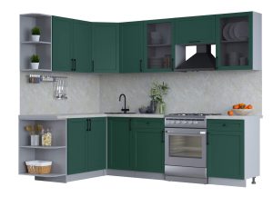 ГОТОВАЯ КУХНЯ ТРЕНД SOFT-TOUCH 1,7Х2,6 (ИЗУМРУД/ ИЗУМРУД)