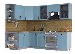 ГОТОВАЯ КУХНЯ ТРЕНД SOFT-TOUCH 1,7Х2,6 (ОКЕАН/ ОКЕАН)