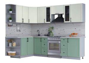 ГОТОВАЯ КУХНЯ ТРЕНД SOFT-TOUCH 1,7Х2,7 (БЕЛЫЙ/ МЯТА)