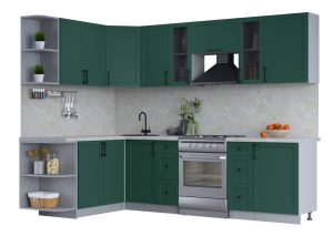 ГОТОВАЯ КУХНЯ ТРЕНД SOFT-TOUCH 1,7Х2,7 (ИЗУМРУД/ ИЗУМРУД)