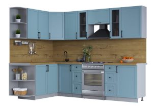 ГОТОВАЯ КУХНЯ ТРЕНД SOFT-TOUCH 1,7Х2,7 (ОКЕАН/ ОКЕАН)