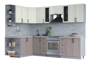 ГОТОВАЯ КУХНЯ ТРЕНД SOFT-TOUCH 1,7Х2,8 (БЕЛЫЙ/ ЛУНА)