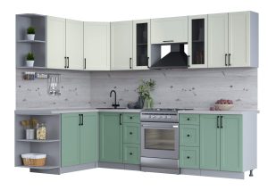 ГОТОВАЯ КУХНЯ ТРЕНД SOFT-TOUCH 1,7Х2,8 (БЕЛЫЙ/ МЯТА)