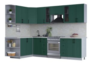 ГОТОВАЯ КУХНЯ ТРЕНД SOFT-TOUCH 1,7Х2,8 (ИЗУМРУД/ ИЗУМРУД)