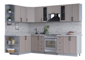 ГОТОВАЯ КУХНЯ ТРЕНД SOFT-TOUCH 1,7Х2,8 (ЛУНА/ ЛУНА)