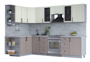 ГОТОВАЯ КУХНЯ ТРЕНД SOFT-TOUCH 1,7Х2,9 (БЕЛЫЙ/ ЛУНА)