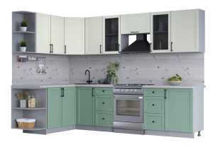 ГОТОВАЯ КУХНЯ ТРЕНД SOFT-TOUCH 1,7Х2,9 (БЕЛЫЙ/ МЯТА)