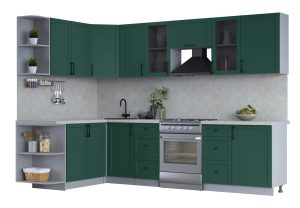 ГОТОВАЯ КУХНЯ ТРЕНД SOFT-TOUCH 1,7Х2,9 (ИЗУМРУД/ ИЗУМРУД)