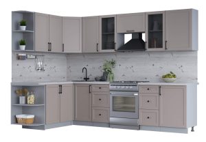 ГОТОВАЯ КУХНЯ ТРЕНД SOFT-TOUCH 1,7Х2,9 (ЛУНА/ ЛУНА)