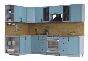 ГОТОВАЯ КУХНЯ ТРЕНД SOFT-TOUCH 1,7Х2,9 (ОКЕАН/ ОКЕАН)