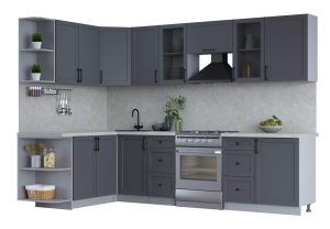 ГОТОВАЯ КУХНЯ ТРЕНД SOFT-TOUCH 1,7Х2,9 (ПЕПЕЛ/ ПЕПЕЛ)