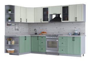 ГОТОВАЯ КУХНЯ ТРЕНД SOFT-TOUCH 1,7Х3,0 (БЕЛЫЙ/ МЯТА)