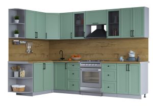 ГОТОВАЯ КУХНЯ ТРЕНД SOFT-TOUCH 1,7Х3,0 (МЯТА/ МЯТА)