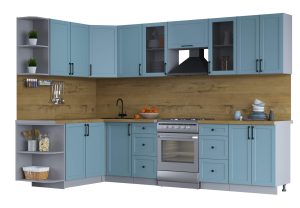 ГОТОВАЯ КУХНЯ ТРЕНД SOFT-TOUCH 1,7Х3,0 (ОКЕАН/ ОКЕАН)