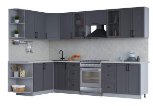 ГОТОВАЯ КУХНЯ ТРЕНД SOFT-TOUCH 1,7Х3,0 (ПЕПЕЛ/ ПЕПЕЛ)