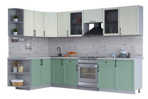 ГОТОВАЯ КУХНЯ ТРЕНД SOFT-TOUCH 1,7Х3,1 (БЕЛЫЙ/ МЯТА)