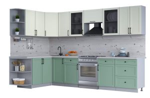 ГОТОВАЯ КУХНЯ ТРЕНД SOFT-TOUCH 1,7Х3,2 (БЕЛЫЙ/ МЯТА)