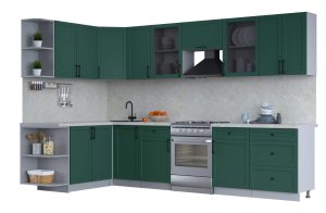 ГОТОВАЯ КУХНЯ ТРЕНД SOFT-TOUCH 1,7Х3,2 (ИЗУМРУД/ ИЗУМРУД)