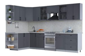 ГОТОВАЯ КУХНЯ ТРЕНД SOFT-TOUCH 1,7Х3,2 (ПЕПЕЛ/ ПЕПЕЛ)