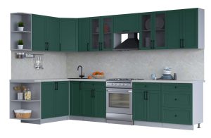 ГОТОВАЯ КУХНЯ ТРЕНД SOFT-TOUCH 1,7Х3,3 (ИЗУМРУД/ ИЗУМРУД)