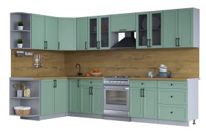 ГОТОВАЯ КУХНЯ ТРЕНД SOFT-TOUCH 1,7Х3,3 (МЯТА/ МЯТА)