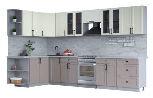 ГОТОВАЯ КУХНЯ ТРЕНД SOFT-TOUCH 1,7Х3,4 (БЕЛЫЙ/ ЛУНА)