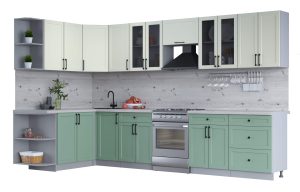 ГОТОВАЯ КУХНЯ ТРЕНД SOFT-TOUCH 1,7Х3,4 (БЕЛЫЙ/ МЯТА)