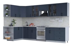 ГОТОВАЯ КУХНЯ ТРЕНД SOFT-TOUCH 1,7Х3,4 (ИНДИГО/ ИНДИГО)