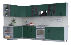 ГОТОВАЯ КУХНЯ ТРЕНД SOFT-TOUCH 1,7Х3,4 (ИЗУМРУД/ ИЗУМРУД)