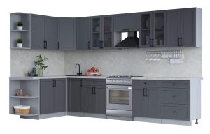 ГОТОВАЯ КУХНЯ ТРЕНД SOFT-TOUCH 1,7Х3,4 (ПЕПЕЛ/ ПЕПЕЛ)