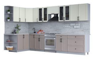 ГОТОВАЯ КУХНЯ ТРЕНД SOFT-TOUCH 1,7Х3,5 (БЕЛЫЙ/ ЛУНА)