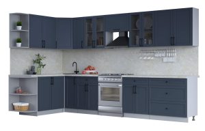 ГОТОВАЯ КУХНЯ ТРЕНД SOFT-TOUCH 1,7Х3,5 (ИНДИГО/ ИНДИГО)