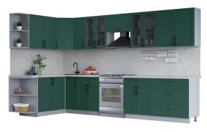 ГОТОВАЯ КУХНЯ ТРЕНД SOFT-TOUCH 1,7Х3,5 (ИЗУМРУД/ ИЗУМРУД)