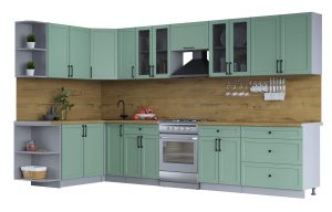ГОТОВАЯ КУХНЯ ТРЕНД SOFT-TOUCH 1,7Х3,5 (МЯТА/ МЯТА)