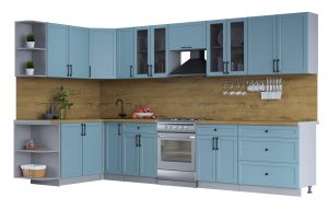 ГОТОВАЯ КУХНЯ ТРЕНД SOFT-TOUCH 1,7Х3,5 (ОКЕАН/ ОКЕАН)