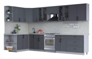 ГОТОВАЯ КУХНЯ ТРЕНД SOFT-TOUCH 1,7Х3,5 (ПЕПЕЛ/ ПЕПЕЛ)