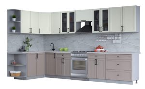 ГОТОВАЯ КУХНЯ ТРЕНД SOFT-TOUCH 1,7Х3,6 (БЕЛЫЙ/ ЛУНА)