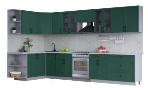 ГОТОВАЯ КУХНЯ ТРЕНД SOFT-TOUCH 1,7Х3,6 (ИЗУМРУД/ ИЗУМРУД)