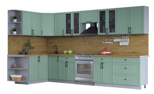 ГОТОВАЯ КУХНЯ ТРЕНД SOFT-TOUCH 1,7Х3,6 (МЯТА/ МЯТА)