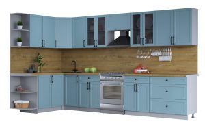 ГОТОВАЯ КУХНЯ ТРЕНД SOFT-TOUCH 1,7Х3,6 (ОКЕАН/ ОКЕАН)