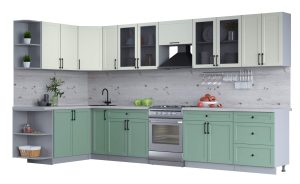 ГОТОВАЯ КУХНЯ ТРЕНД SOFT-TOUCH 1,7Х3,7 (БЕЛЫЙ/ МЯТА)