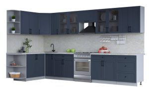 ГОТОВАЯ КУХНЯ ТРЕНД SOFT-TOUCH 1,7Х3,7 (ИНДИГО/ ИНДИГО)
